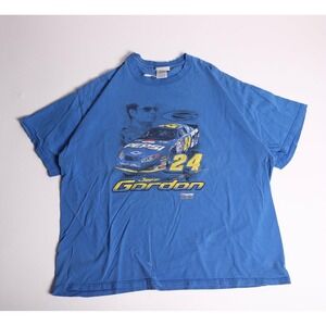 Vintage Chase Authentics Jeff Gordon Pepsi Racing T-Shirt Blue 2XL Distressed